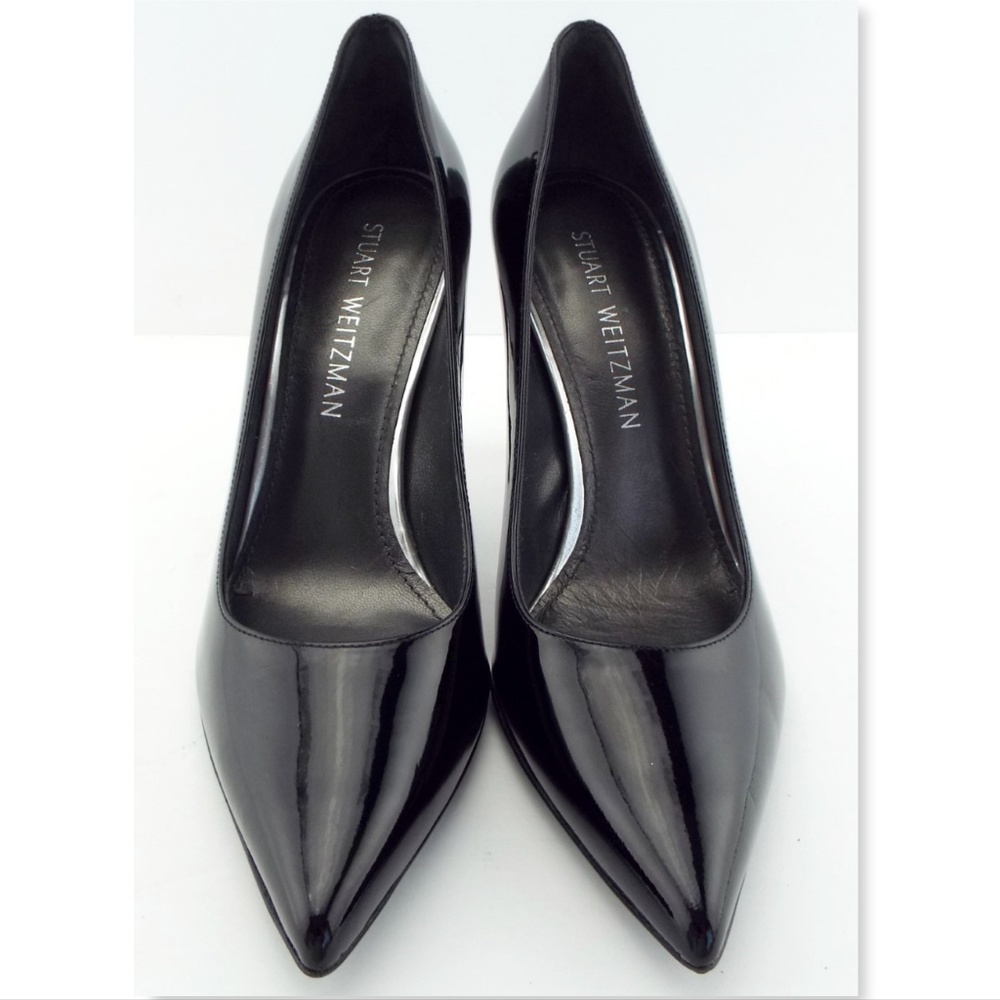 New STUART WEITZMAN Black Patent Leather Classic Heel Pumps 9